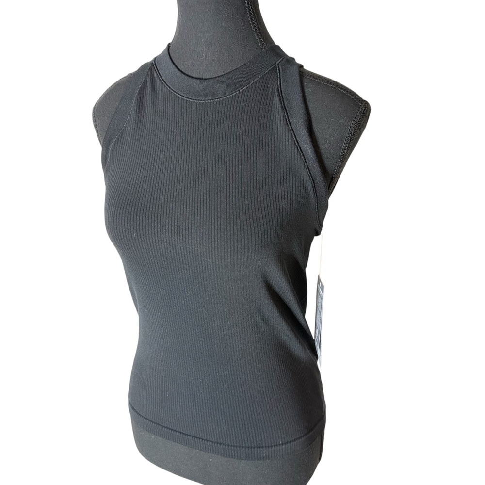 ATHLETA New Renew Seamless Tank Black Ribbed Racerback Fitted Size Medium - Picture 1 of 14